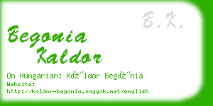 begonia kaldor business card